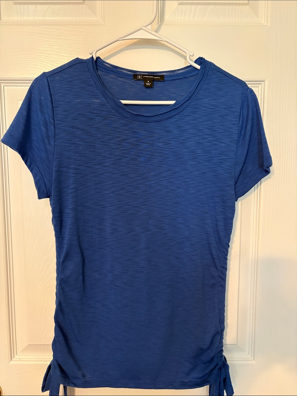 INC International Concepts Royal Blue Short-Sleeve Tie-Hem Tee